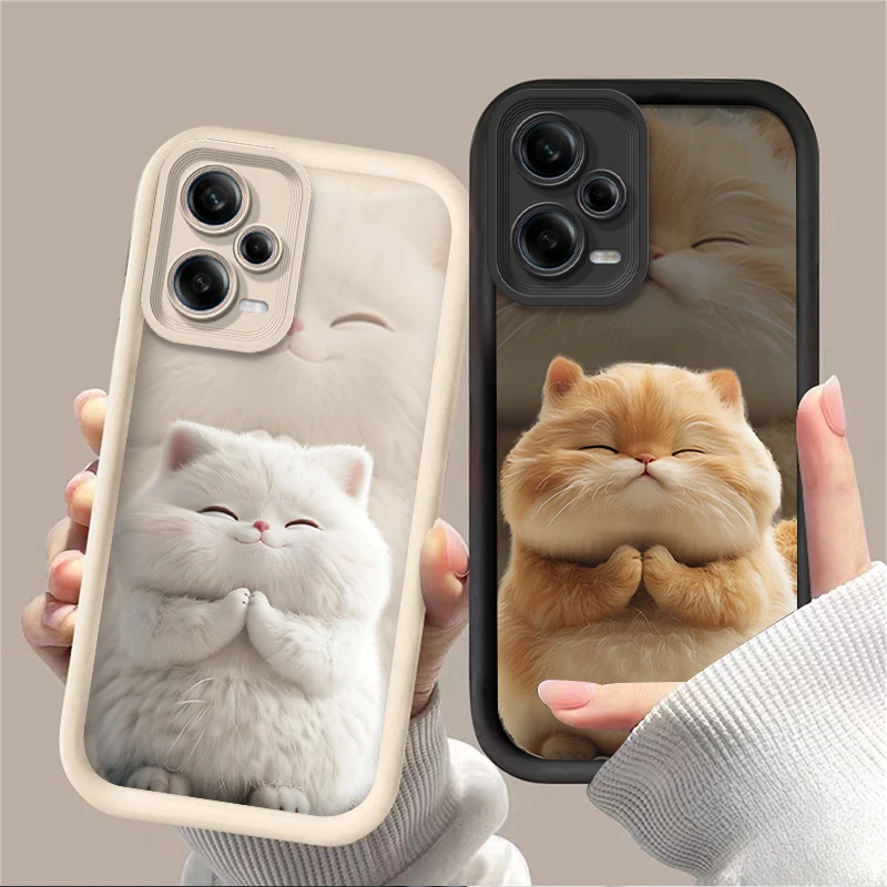 Fluffy Cute Fat Cat Soft Phone Case Cover