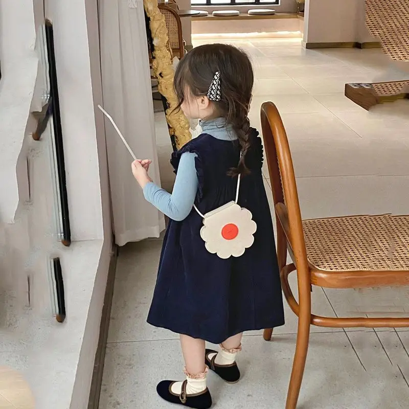 

Girls Clothes for Teenagers Baby Corduroy Elegant Sundress TShirt 2Pcs Set Spring Autumn Children Costumes Princess Dress clothe