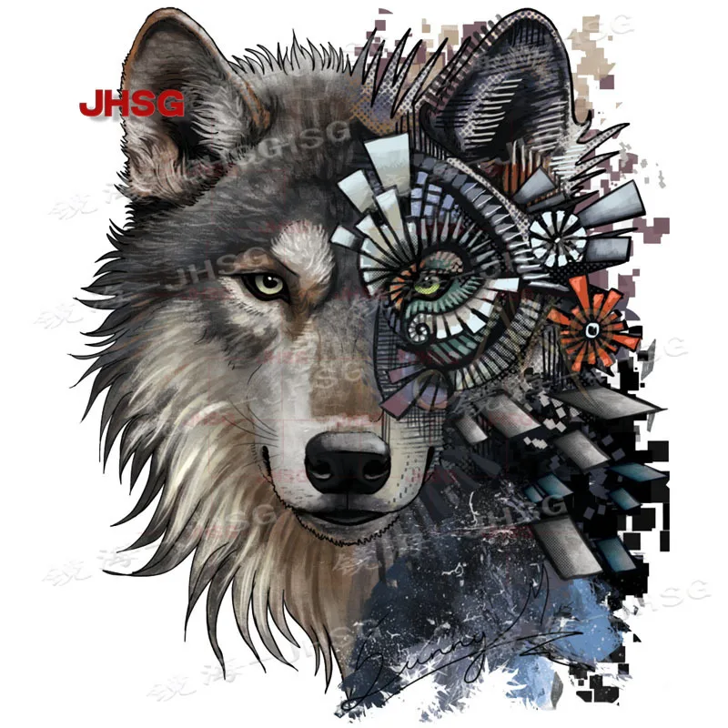 

Interesting Mechanical Wolf Sticker Laptop Computer Car Guitar Truck Skateboard Waterproof and Sunscreen Vinyl Sticker