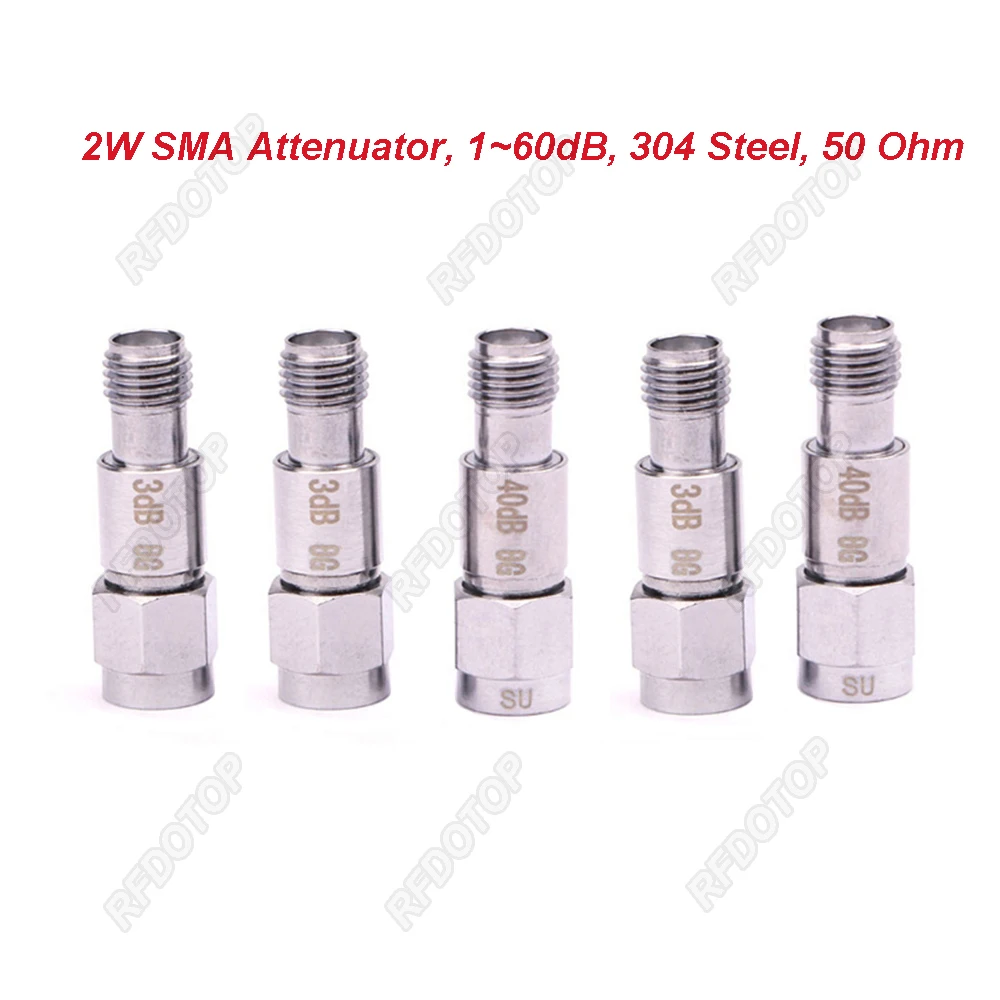 Sma Macho para Atenuador rf Fêmea Sma 2w Dc8.0ghz 160db Conectores Fixos Aço Inoxidável 304 50 Ohm