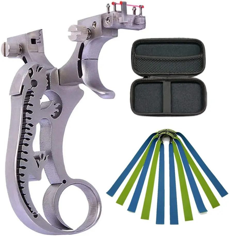 

lingshot Metal Catapult Professional Hunting Slingshot of High Velocity with 5 Rubber Bands for Fishing Hunting Outdoor Exercise