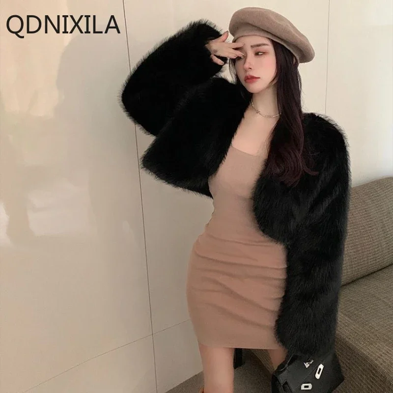 Faux Fur Jacket Short Winter Jackets for Women 2024 Autumn/winter Versatile Fur Cardigan Top Women's Winter Fur Coat Outerwears
