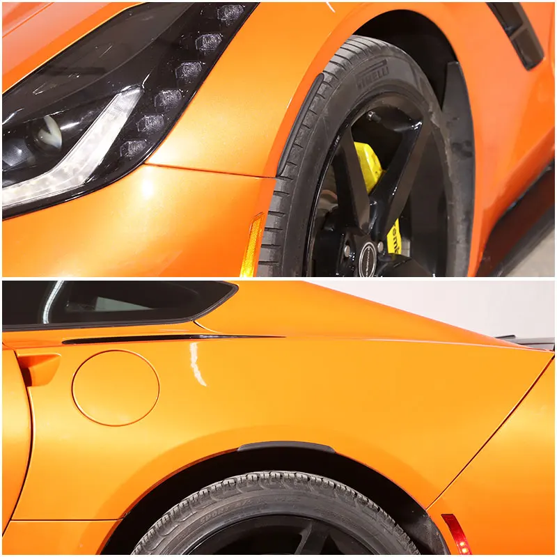 

Черное автомобильное колесо для Chevrolet Corvette C7 2014-2019 ABS, протектор для бровей и брызг, стикер для отделки, автомобильные аксессуары