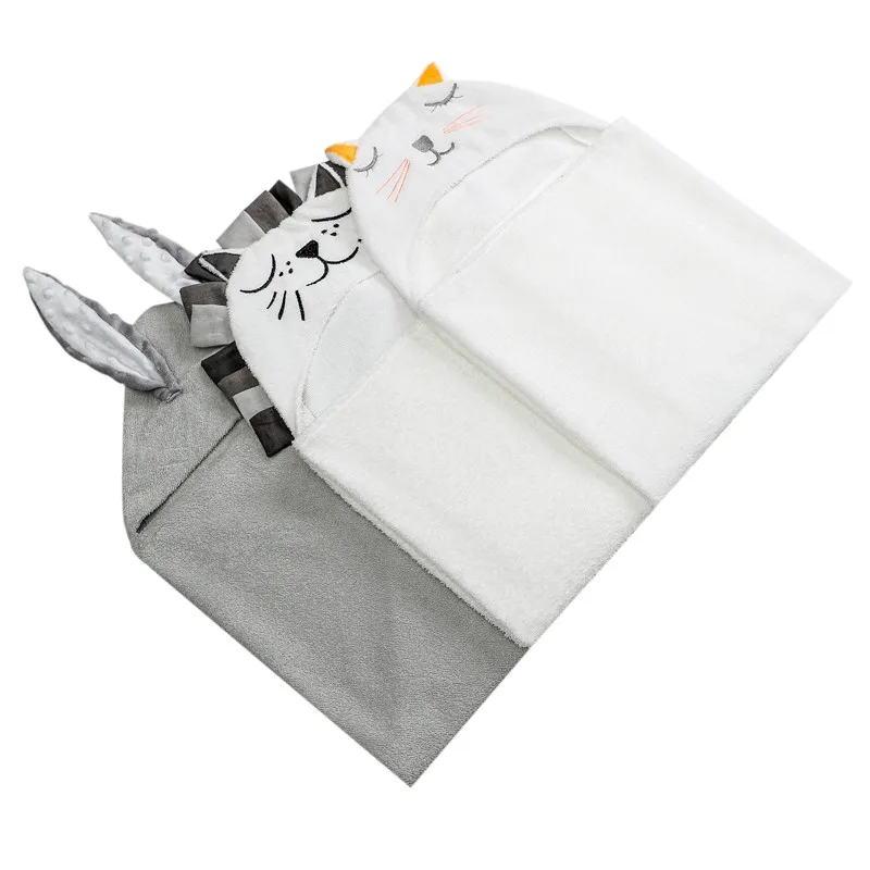 Cartoon Baby Bath Towel Hooded Cotton Bathrobe Infants Towel For Swimming Poncho Newborn Baby Bathrobe Infant Babys Stuff