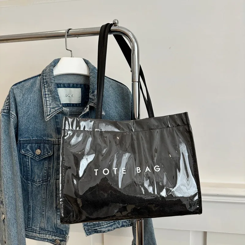 PVC Dupont Paper Shoulder Bag Large Capacity Simple Handbag All-Match Shoulder Bag Female Travel Shopping Date Bag