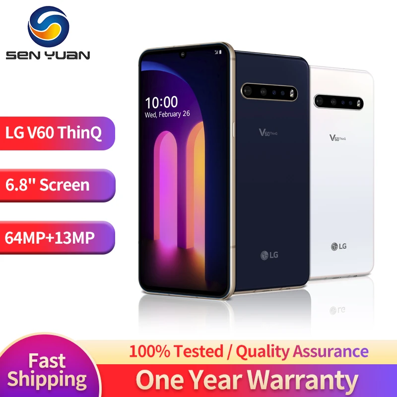 

Original Unlocked LG V60 5G ThinQ Moilble Phone V600TM V600VM V600AM 6.8 Android SamrtPhone 8GB RAM 128GB/256GB ROM CellPhone