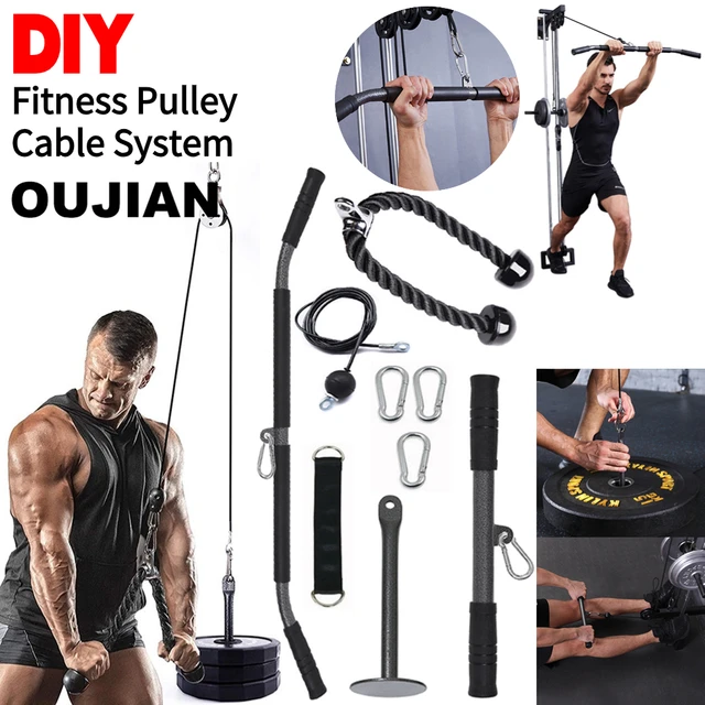 360°Rotation DIY Fitness Pulley Cable Machine With Hanging Straps Wire Rope  Training Heavy Duty Pulley System Home Gym Equipment - AliExpress