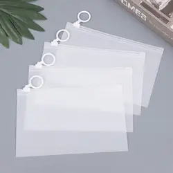 10Pcs Convenient Clear PVC Pockets Clear Zipper Folders Files Reports Bags