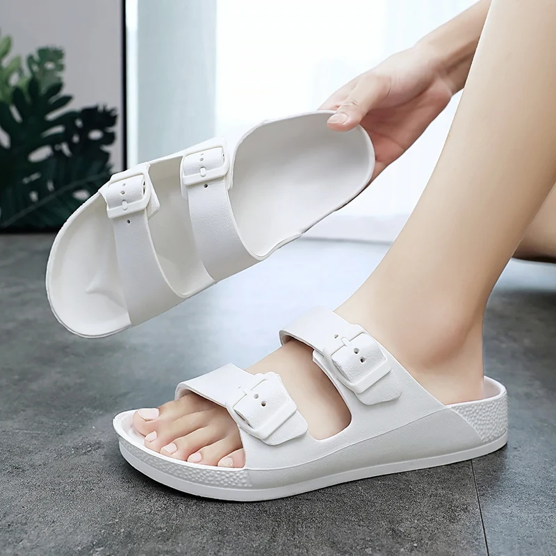 Sandals for Men and Women Footwear 2023 Fashion Buckle Soft Sole Beach Holiday Slippers for Women Sandale Femme Eté 2022 Luxe 5