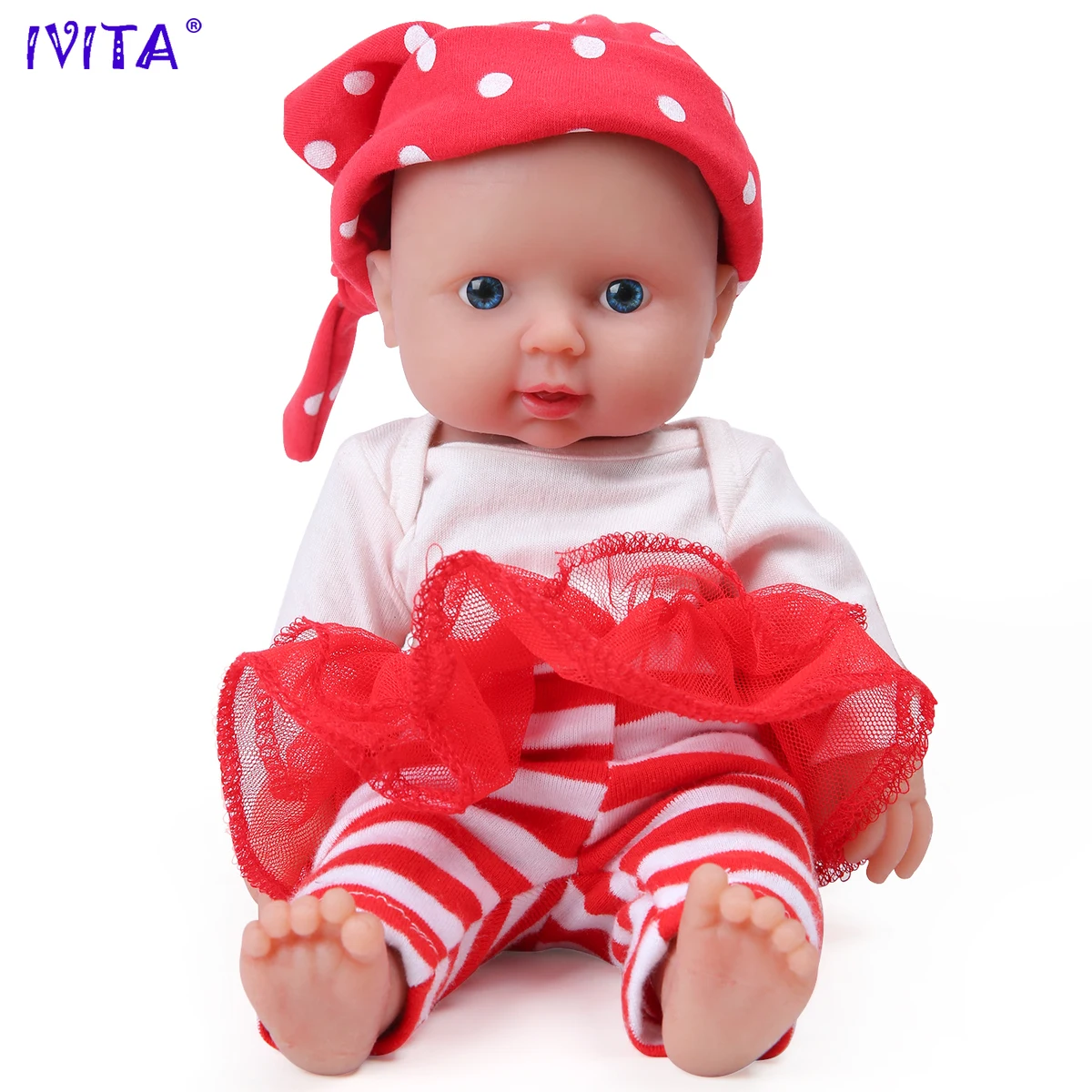 IVITA 100% Silicone Reborn Baby Dolls Painted Realistic Baby Doll Lifelike Newborn Wholesale Toys for Children Christmas Gift — view 6