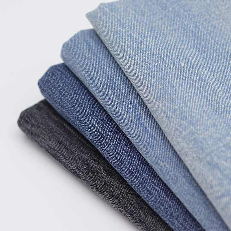 Blue Pure Cotton Hand Brush Distressed Texture Washed Denim Fabric Fabric Clothing Handmade Diy Clothes