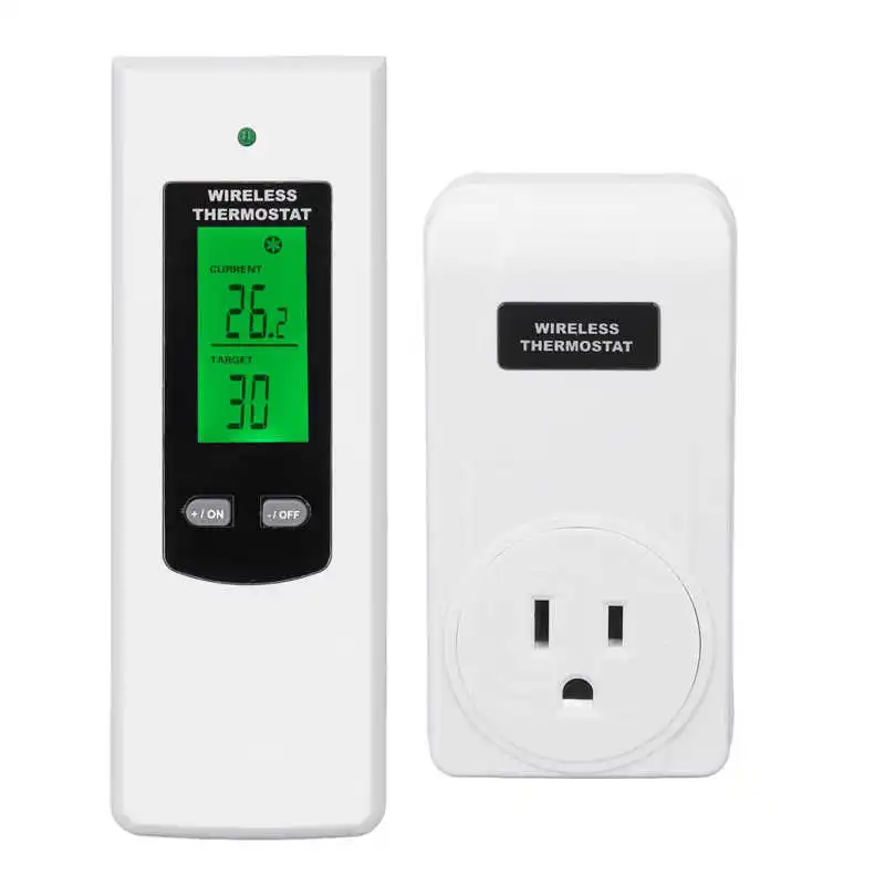 

Wireless Thermostat Outlet Temperature Auto Detection LCD Backlit Temperature Controller Thermoregulator US Plug
