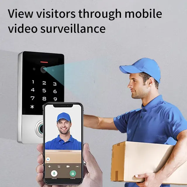 1080P Tuya Video Intercom for Home Access Control System Wifi fingerprint Access Keypad Door Opener and Intercom without monitor 2