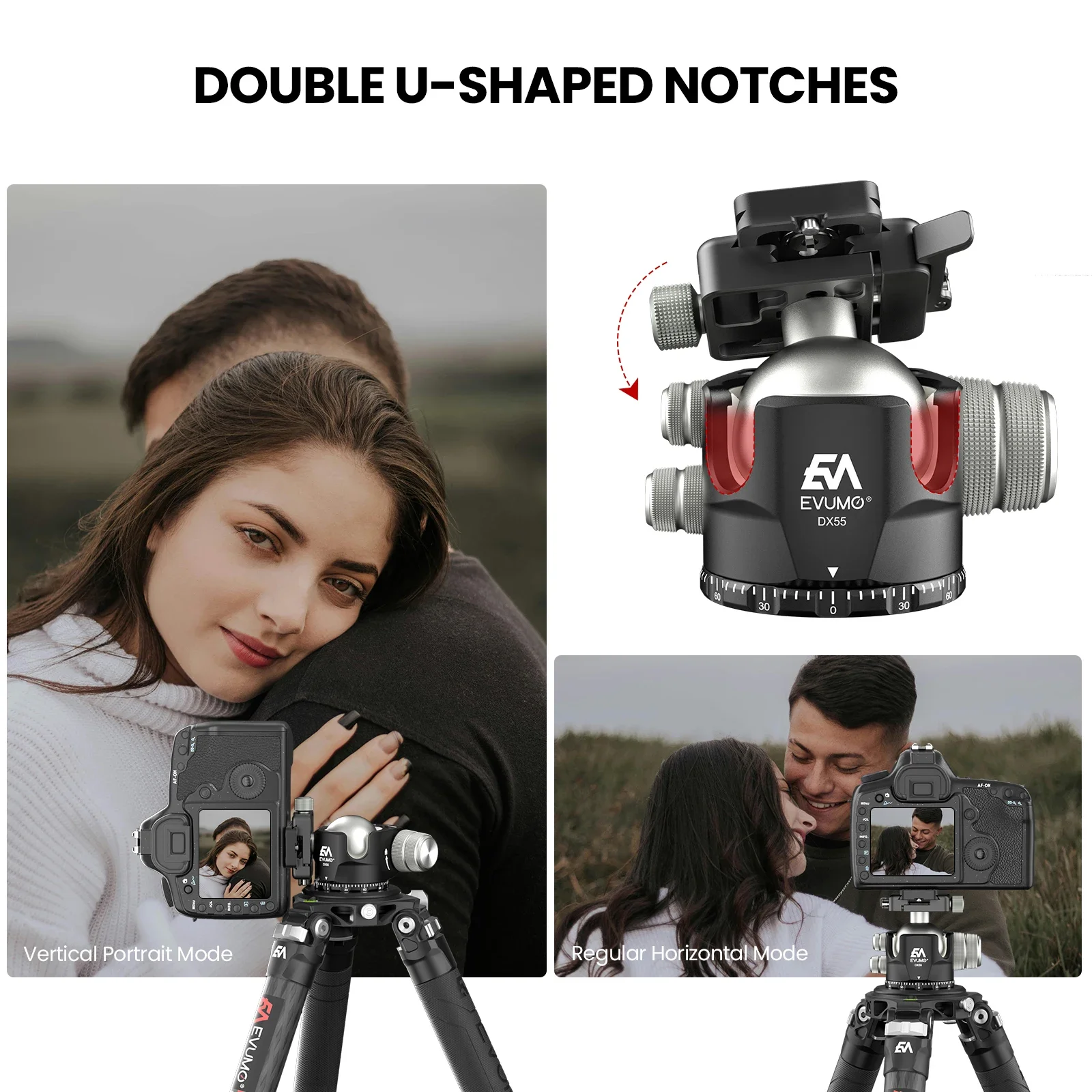 DX55-P Professional Tripod Ball Head Aluminum Panoramic 55mm Ball for Tripod Mon
