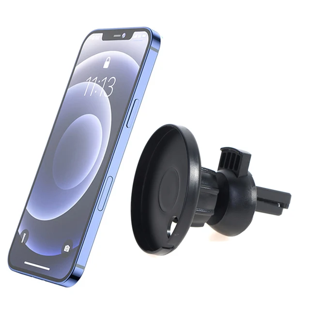Support Voiture Magnétique Pour IPhone 12/Pro/Max/mini - Chargeur MagSafe Compatible, Fixation Grille D'aération - Neuf