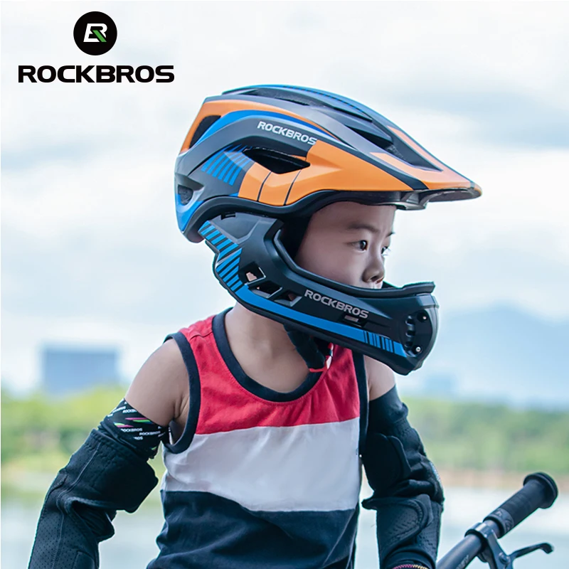 ROCKBROS Helm Sepeda Bersepeda Helm Anak Tertutup Penuh Helm Anak