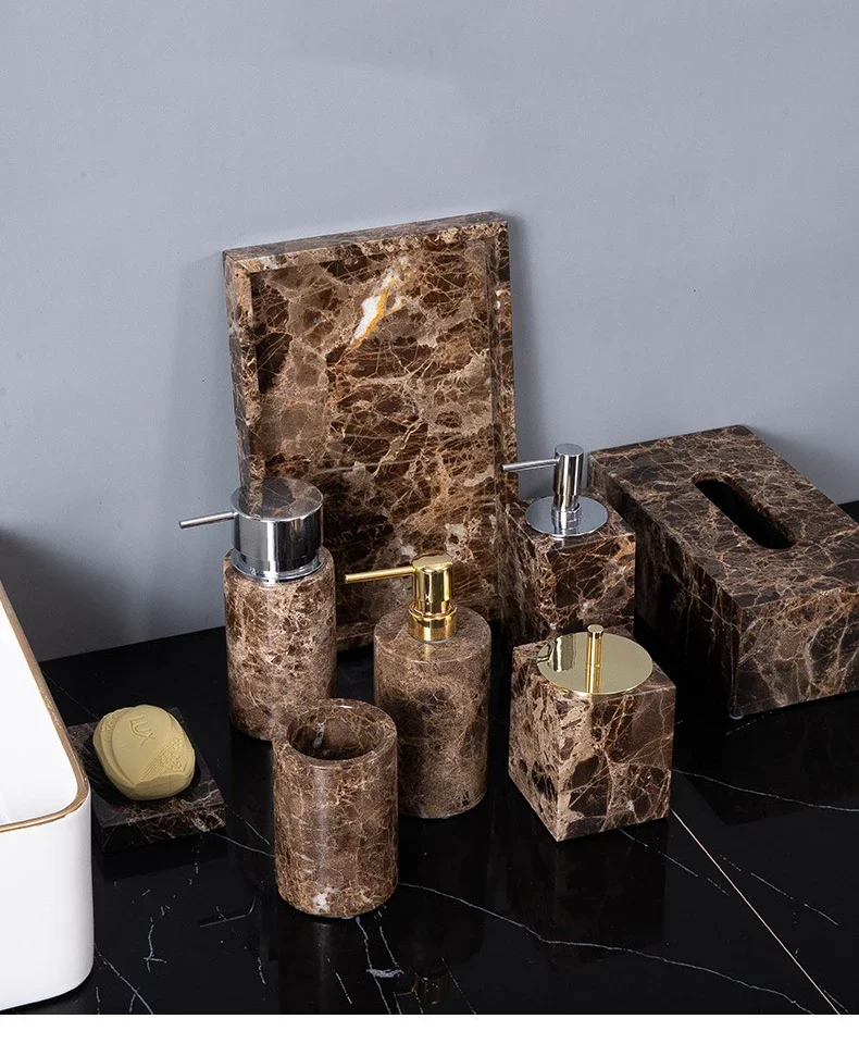 Emperador Dark Marble Bath Set Image 6