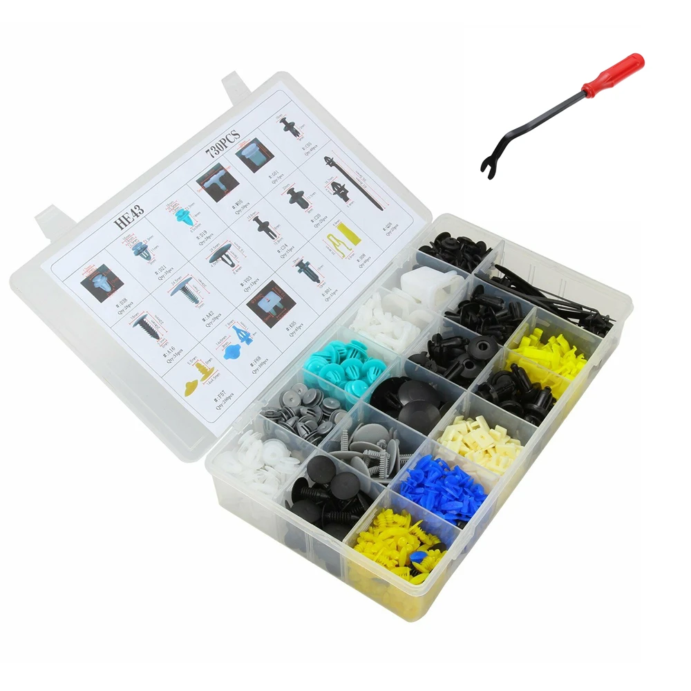 

730X Car Bumper Door Panel Fender Trim Rivet Fixed Push Pin Clip Set Kit