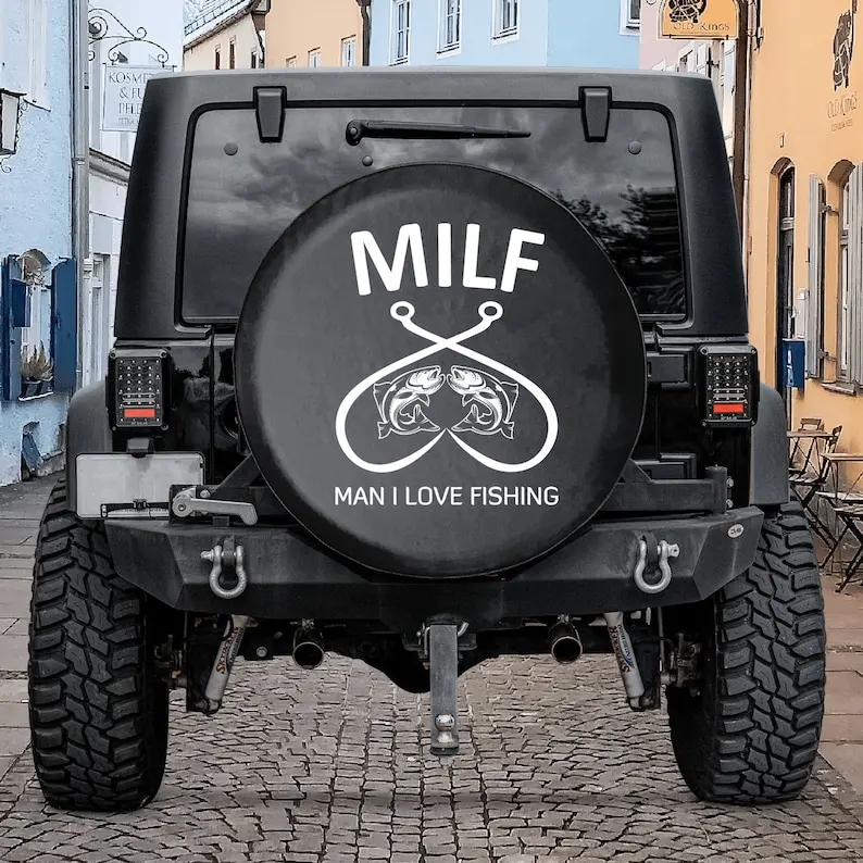 

Man i Love Fishing Tire Cover - Spare Tire Cover For The Tire Cover Comes With Camera Hole Option - Tire Covers For ,RV
