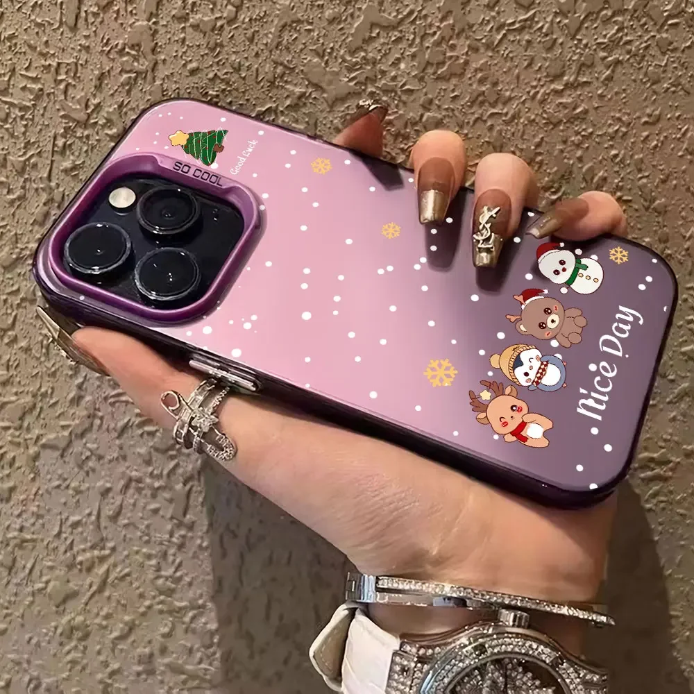 Luxury Silver IMD Fashion Christmas Pattern Phone Case Cover