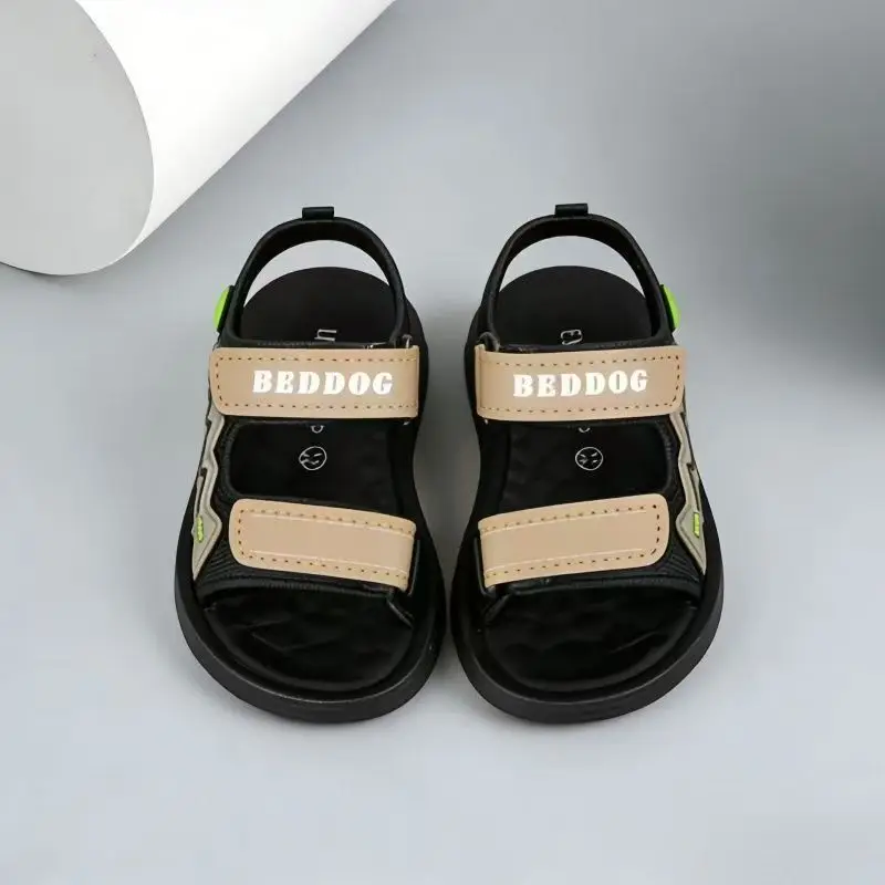 여름 소년 샌들 부드러운 밑창 미끄럼 방지 어린이 해변 신발 통기성 경량 야외 캐주얼 워킹 샌들 어린이용