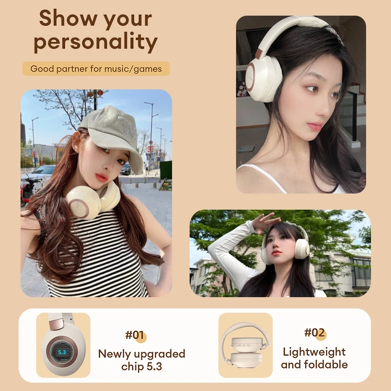 PAXA-H01 Wireless Bluetooth 5.3 Earpiece Hi-Fi Stereo Noise Canceller Game Music Earphones HD Call foldable storage Headphone 2