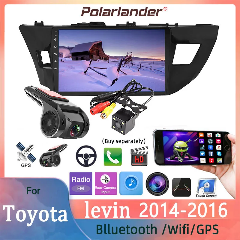 

Multimedia Player BT Buit-in Carplay GPS Touch Screen WIFI Car Radio 2 Din 10.1'' Android 9.1 1G+16G For Toyota LEVIN 2014-2016