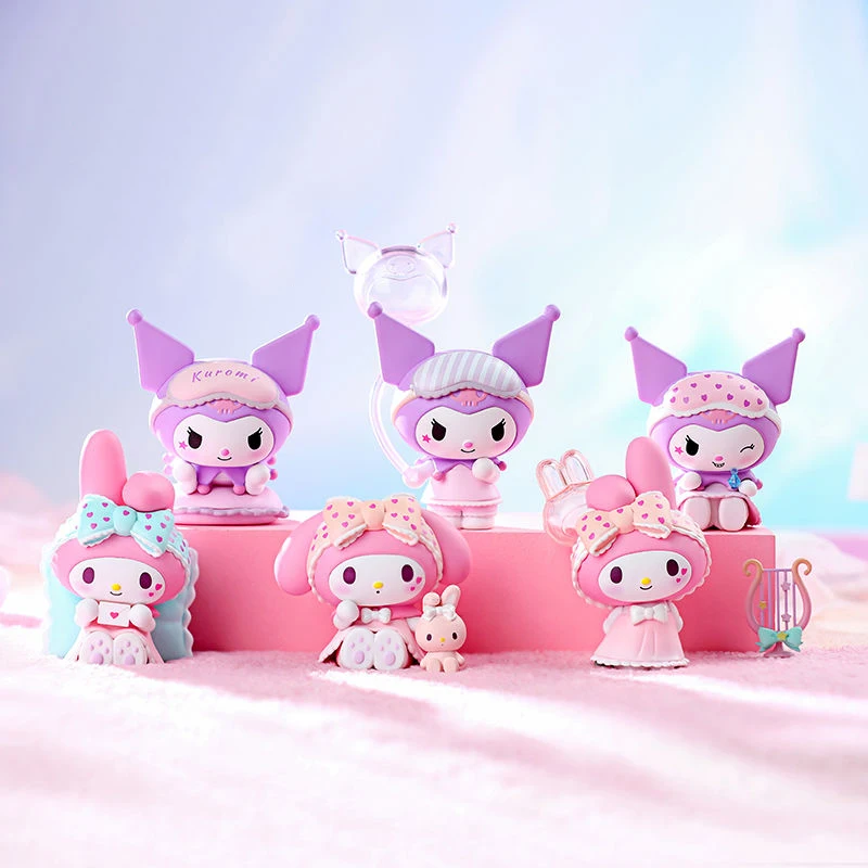 

Kawaii Anime Sanrio Characters Kuromi My Melody Nightwear Sweetheart Series Blind Box Handmade Desktop Decoration Christmas Gift