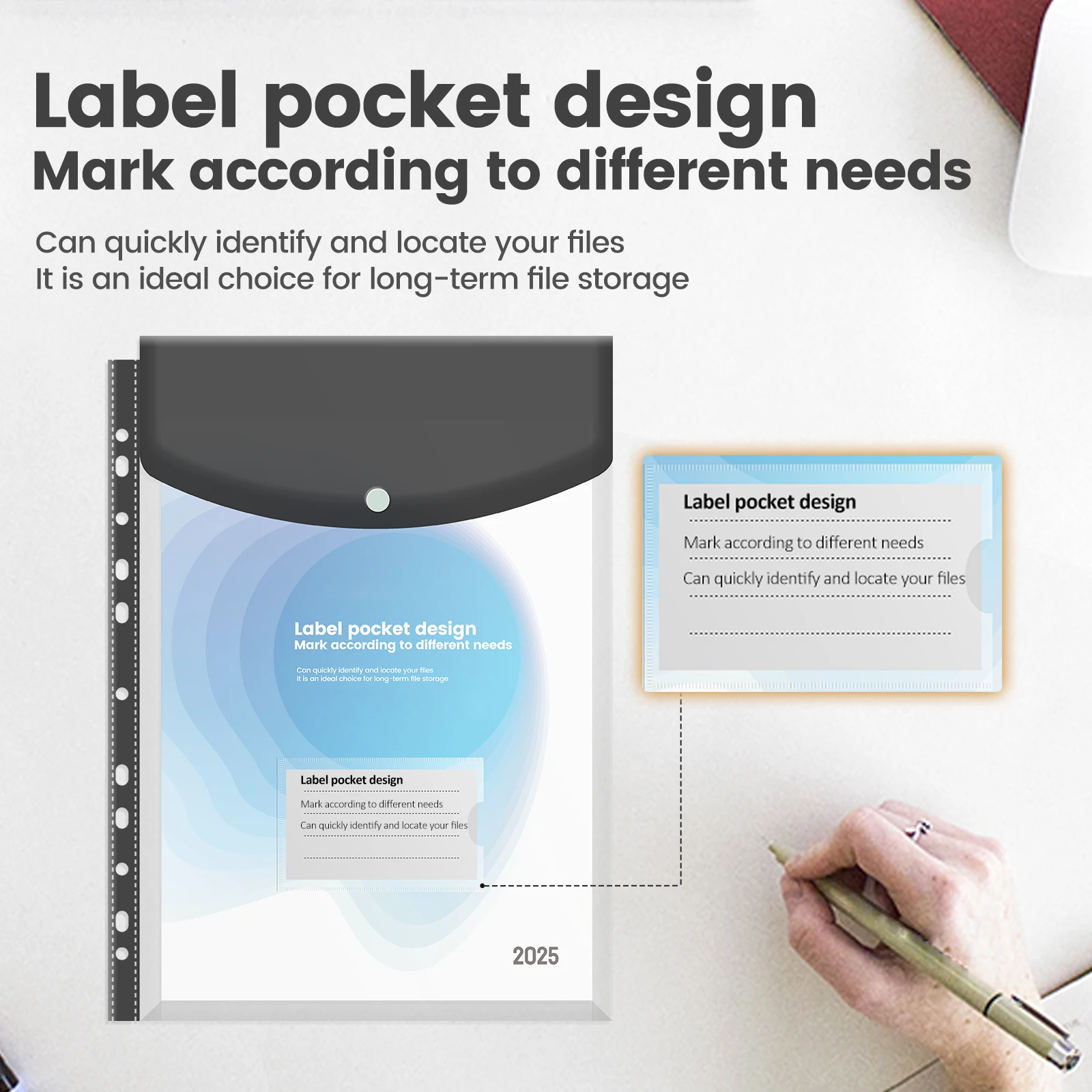 Waterproof PP Binder Pocket Folders for School Office
