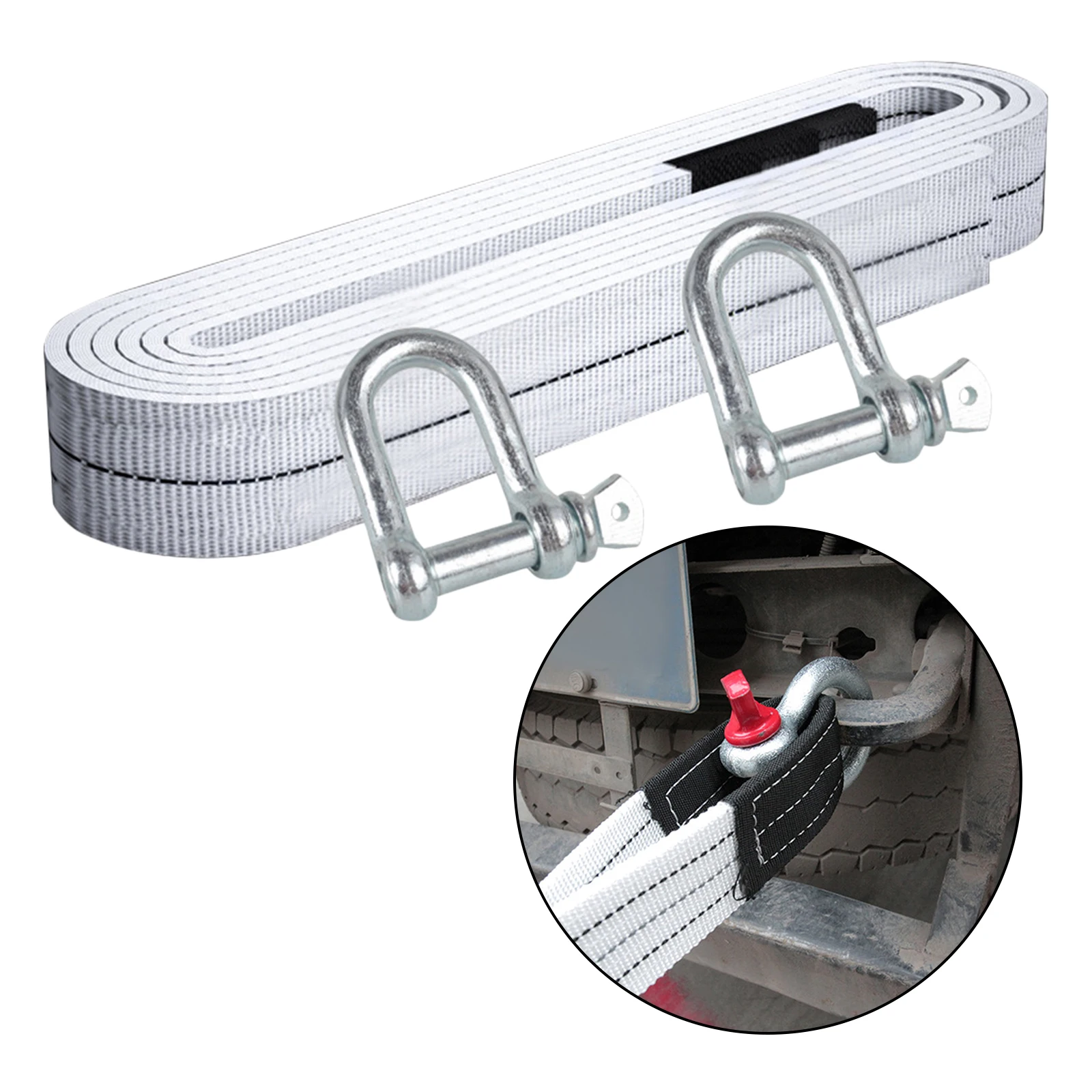 Trailer Winch Strap (Up To 6 Ton) 5 Meters Towing Ropes with Hook for Car