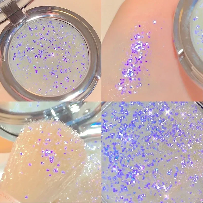Eye shadow Eye shadow plate Glitter Eyeshadow Palette Purple Sequins Pigment Crystal Mud Shining Eyes Makeup Waterproof Lasting Midnight Party