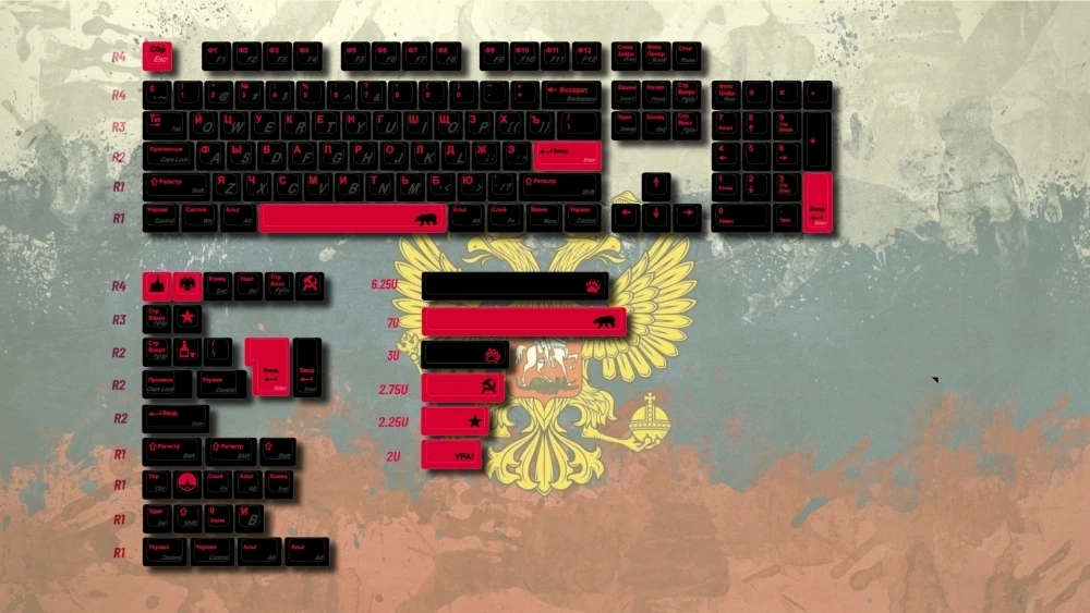 Gmk-custom Keycaps Teclado Mecânico Perfil Cereja Pbt Dye-subbed Preto Vermelho Preto Vermelho Perfil Cereja Conjunto - Imagem 3