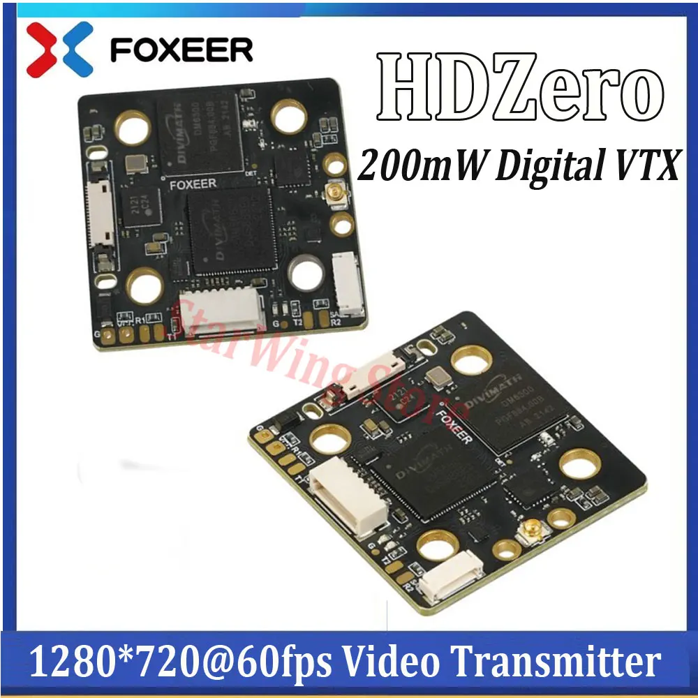 

Foxeer HDZero HD 720P Digital VTX Race Edition 200mw 1280*720@60fps Video Transmitter UFL Connector for FPV Freestyle Drone