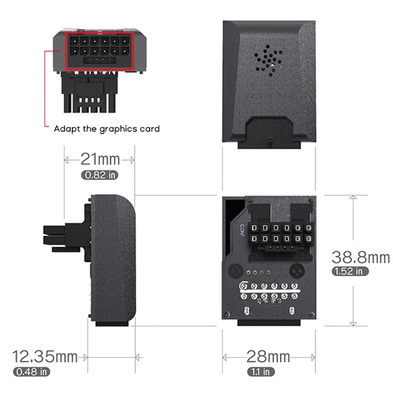 PCIe5.0 Graphics Card ATX3.0 12VHPWR 12+4 16Pin 450W Power Supply Cable Adapter B0KA