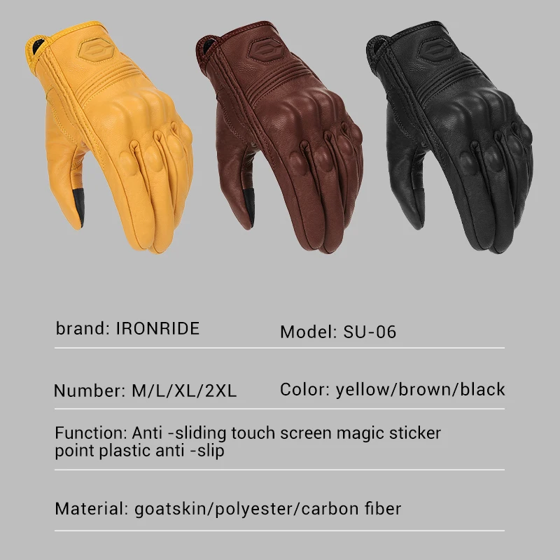 Vintage Leather Motorcycle Gloves – Unisex Retro Motocross & Biker Accessories