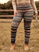 Women's Plus Size 1XL-5XL Casual Loose Printed Geometric Pattern Tight Pants Fashion Elastic Yoga Pants - Image 3