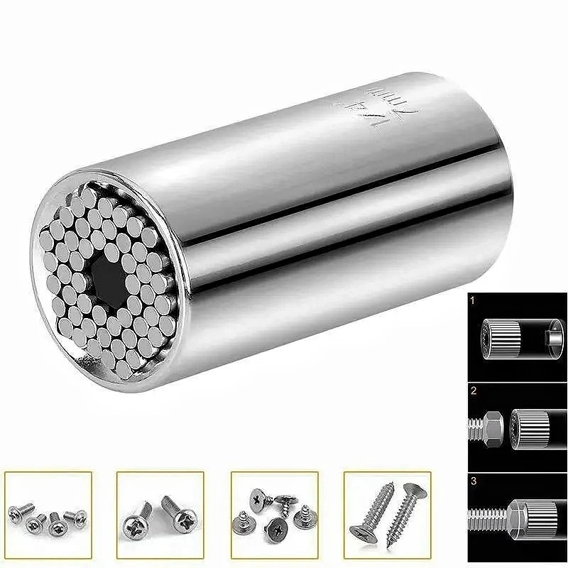 Universal 7-19mm Torque Wrench Head Socket Sleeve Multi Purpose Spanner Key Power Drill Adapter Magic Hand Tools Set 5