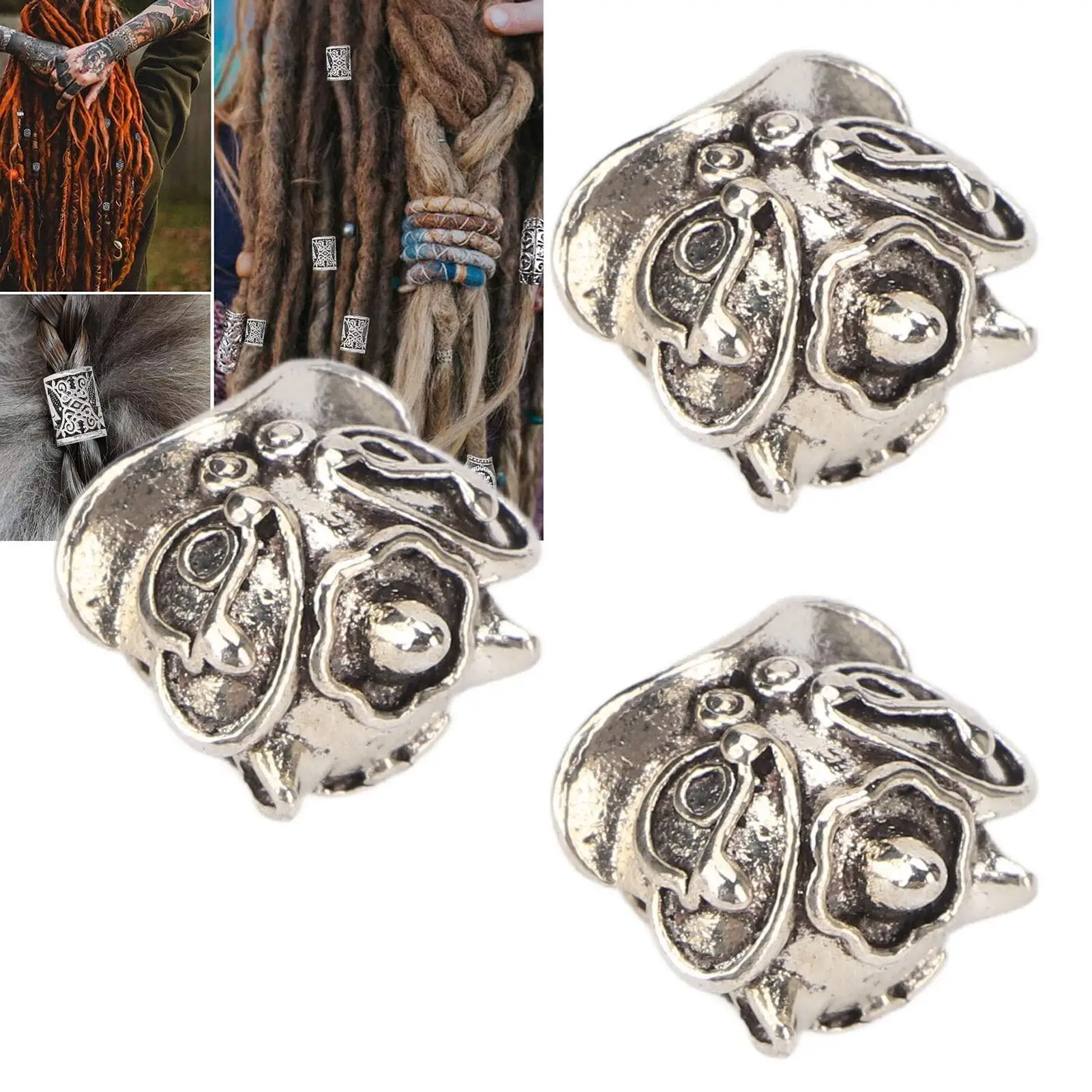Exquisite Tibetan Silver Beard Braiding Beads & Dreadlock Accessories for men & Women-Perfect for Weddings Parties