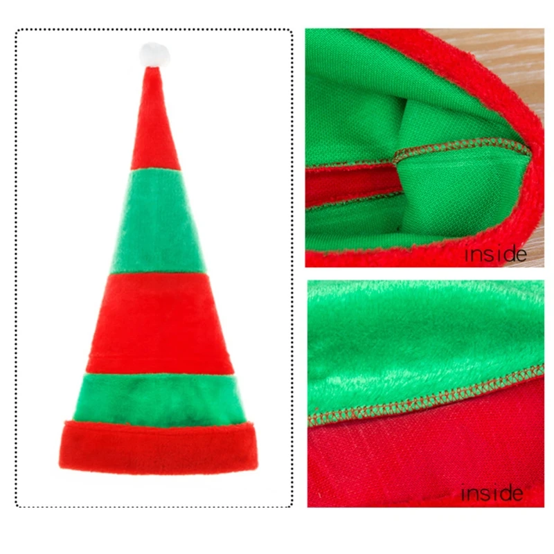 Santa Elf Hat Christmas Hat Santa for Kid Adult Festival Christmas Holiday Party Decor Supplies Unisex