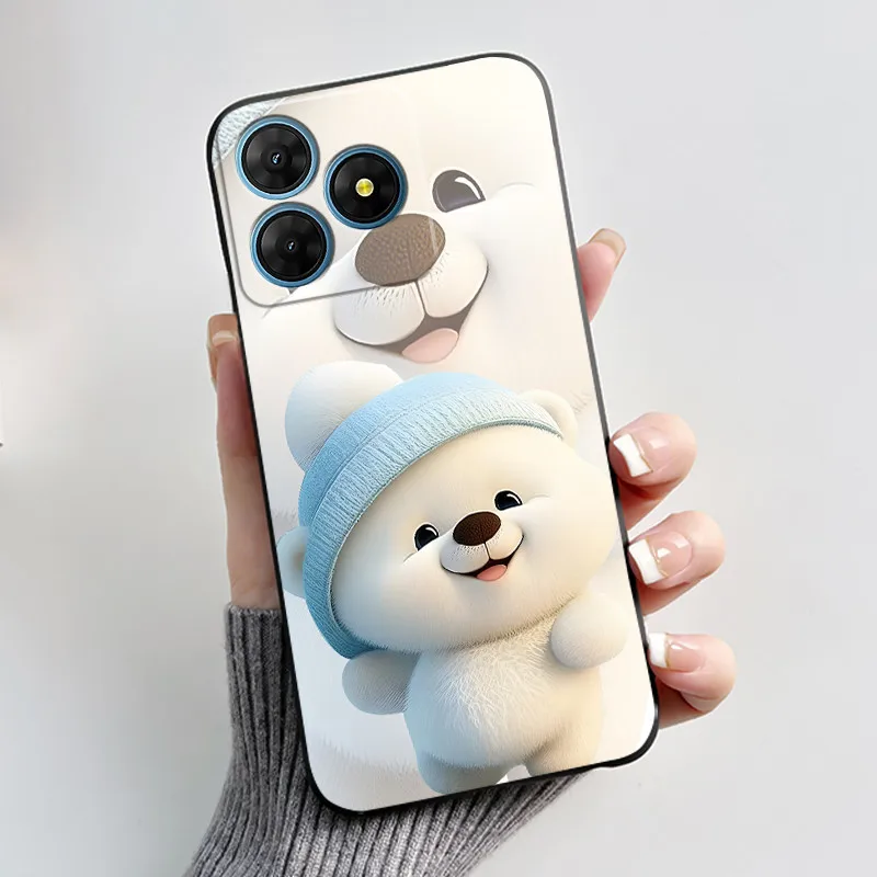 Cute Love Rabbit Black Soft Silicone Protective Back Cover