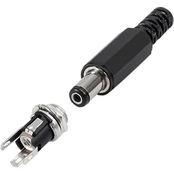 Enhanced DC Power Plug Jack Kit with Locking Solid Copper Connectors - 5 Sets, 5.5x2.1mm (5Pair Connector)