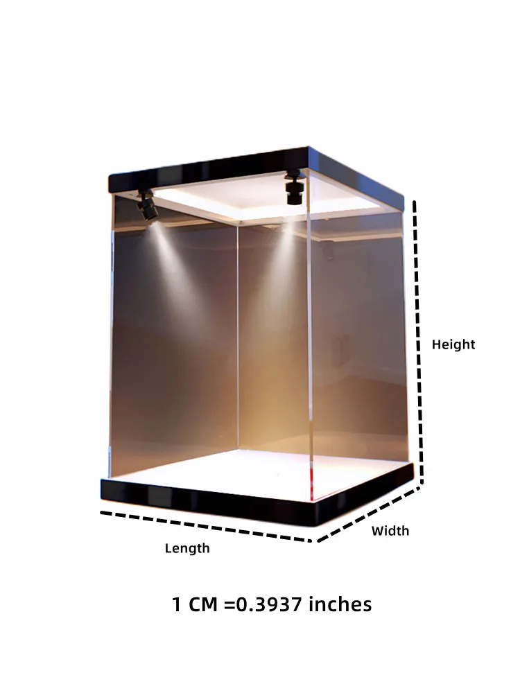 【美品】ホワイト ガラスディスプレイケース ライト付き ホワイト】フィギュアディスプレイケース LEDライト付き