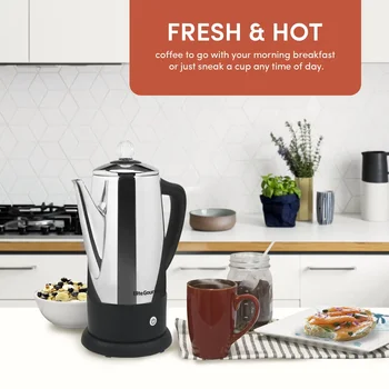 Stainless Steel 12 Cup Percolator Kitchen Appliances Electric Coffee Percolators.USA.NEW 4