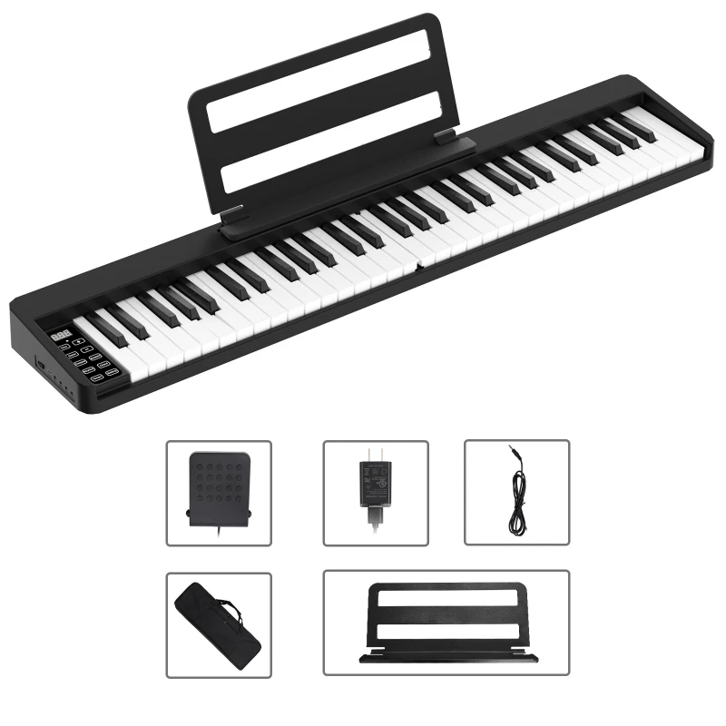 Electronic Piano Musical Organ Folding 61 Keys Beginners Adult Professional Keyboard Electric Musical Instrument for Children