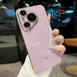 Fashionable Electroplating Soft Shell Cover with Anti - Drop Protection for Huawei Pura 80 Ultra (PURPLE)