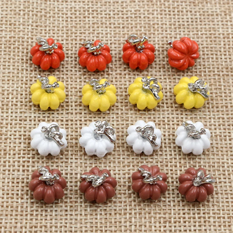10 teile/los 10x11mm 3D Emaille Kürbis Anhänger Anhänger DIY Schmuck Making Ergebnisse Zubehör für Halskette Armband