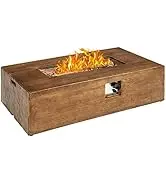 Giantex Gas Fire Pit Table - 50,000 BTU Outdoor Propane Fire Pit with Lava Rocks, Waterproof Cove...