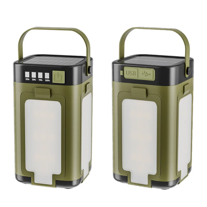 Solar Outdoor Camping Light 4-Blade 90° Expandable Foldable Solar Charging 2000mAh Portable Hanging Tent Light