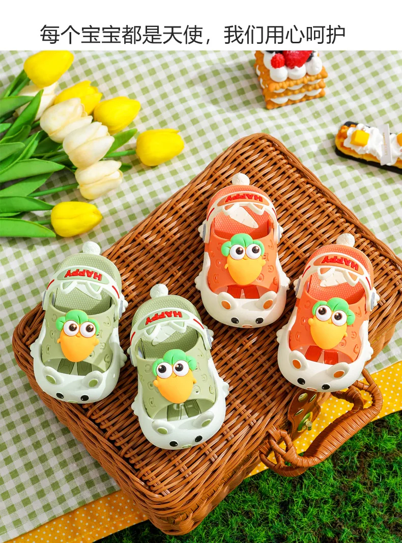 Cute Kids Sandal Child Shoes Slides Boy Kawaii Cartoon Soft Sole Toddler Slipper Summer Baby Non-slips Breathable Garden Shoes boy sandals fashion