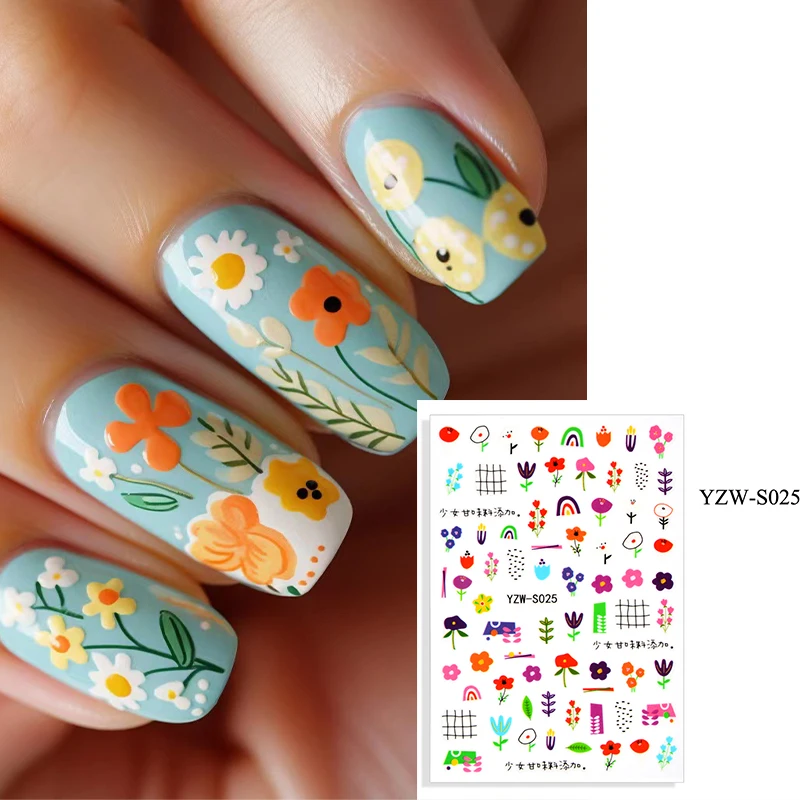 3D Flower Nail Sticker Art Pink Rose Diy Nail Glue Slider Flower Wedding Nail Art Decoration Design Tool Miglioramento Delle Unghie